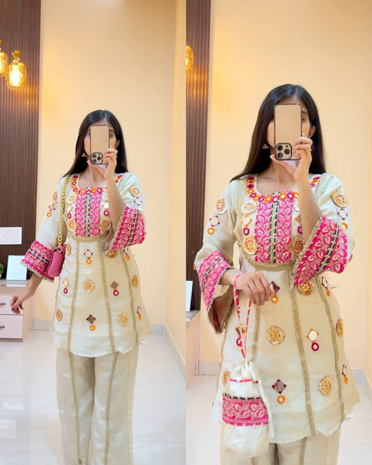 Premium Tissue Silk Gotta Coord With Potli